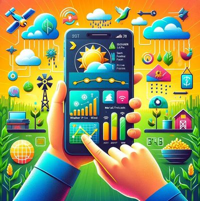 AgCast weather and market forecasts on a phone